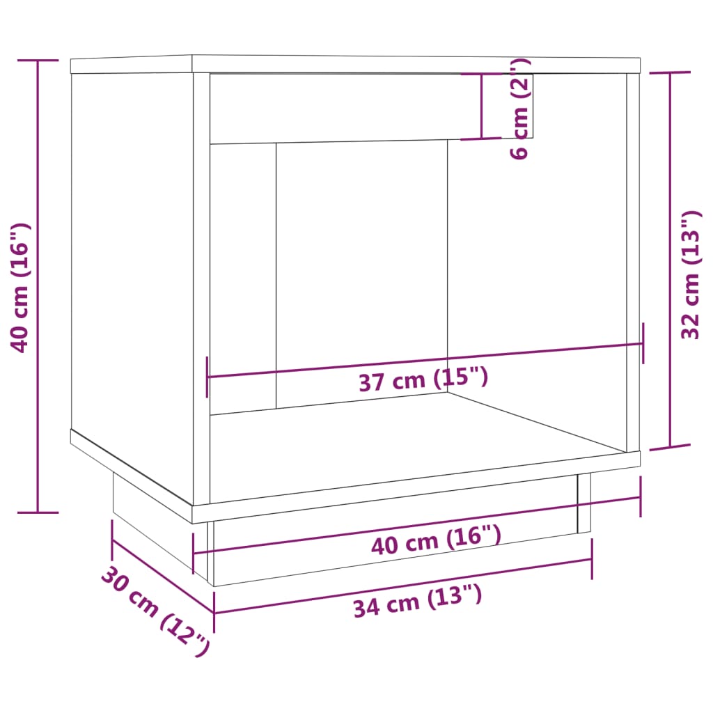 vidaXL Szafki nocne, 2 szt., 40x30x40 cm, lite drewno sosnowe