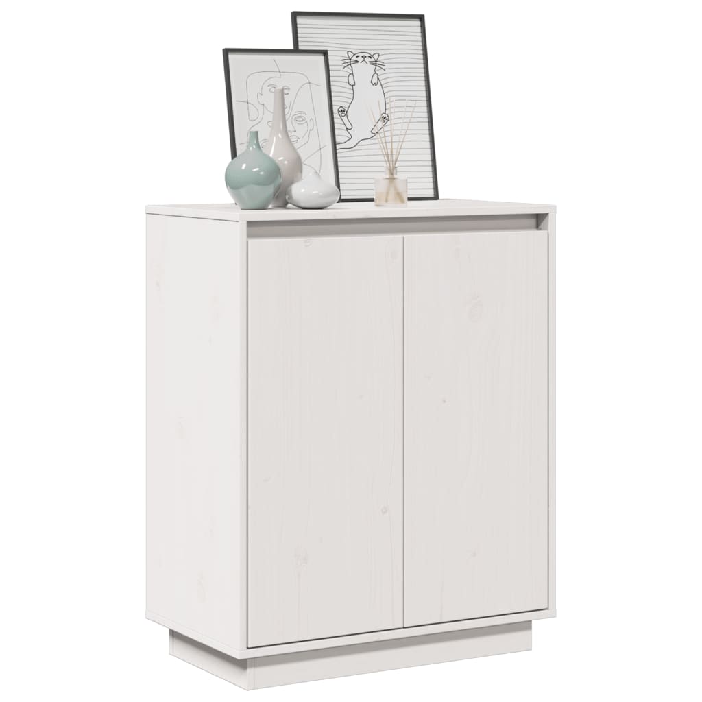 vidaXL Szafka, biała, 60x34x75 cm, lite drewno sosnowe