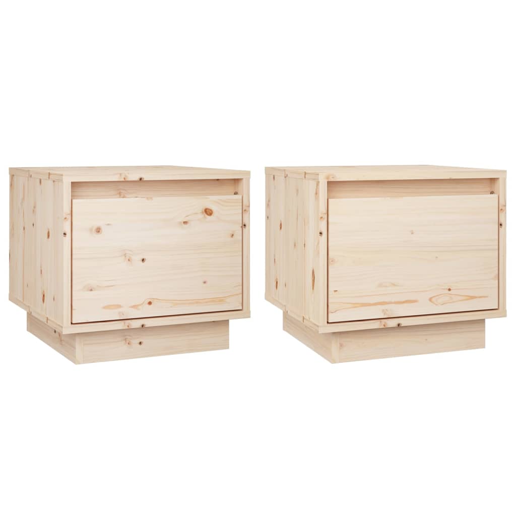 vidaXL Szafki nocne, 2 szt., 35x34x32 cm, lite drewno sosnowe
