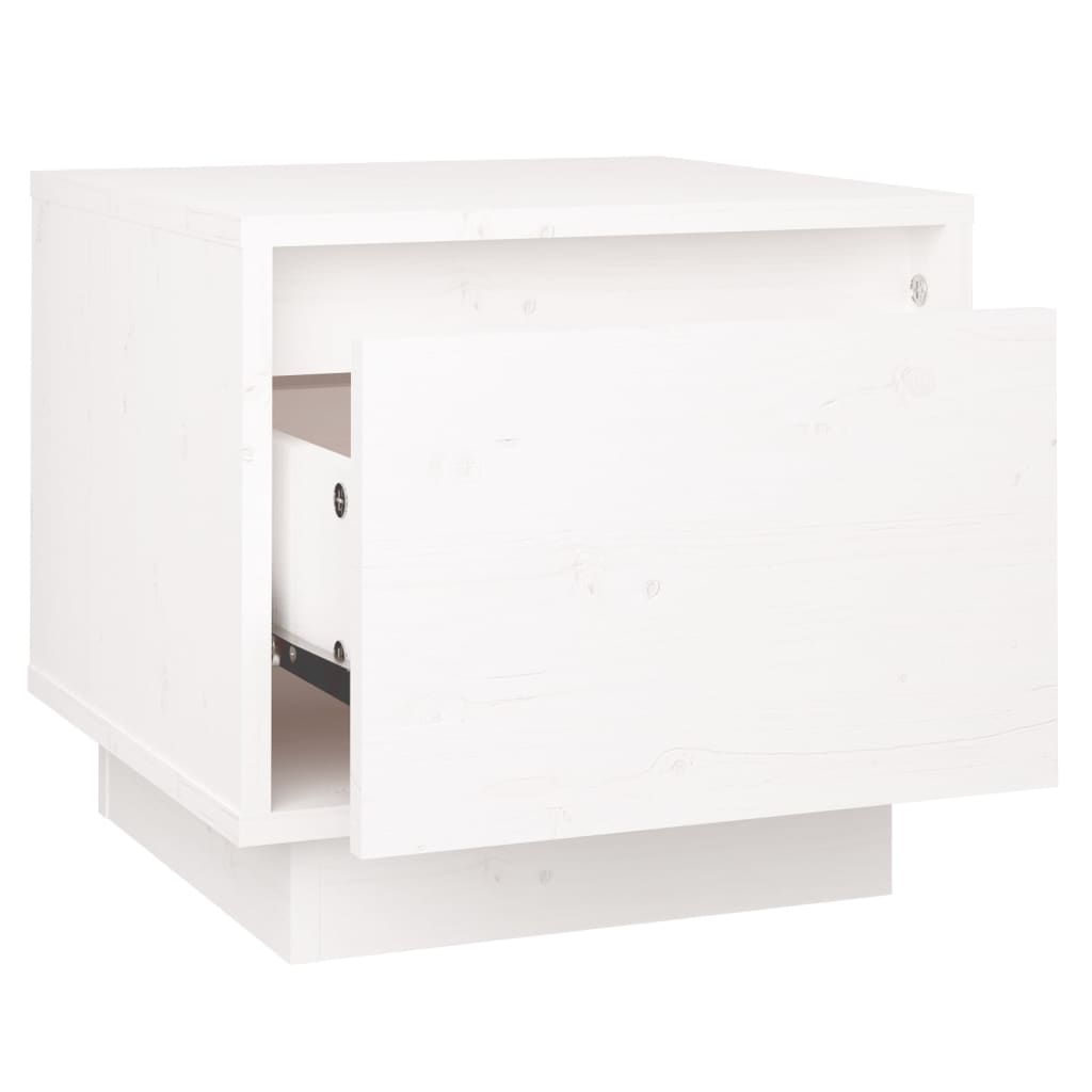 vidaXL Szafki nocne, 2 szt., białe, 35x34x32 cm, lite drewno sosnowe