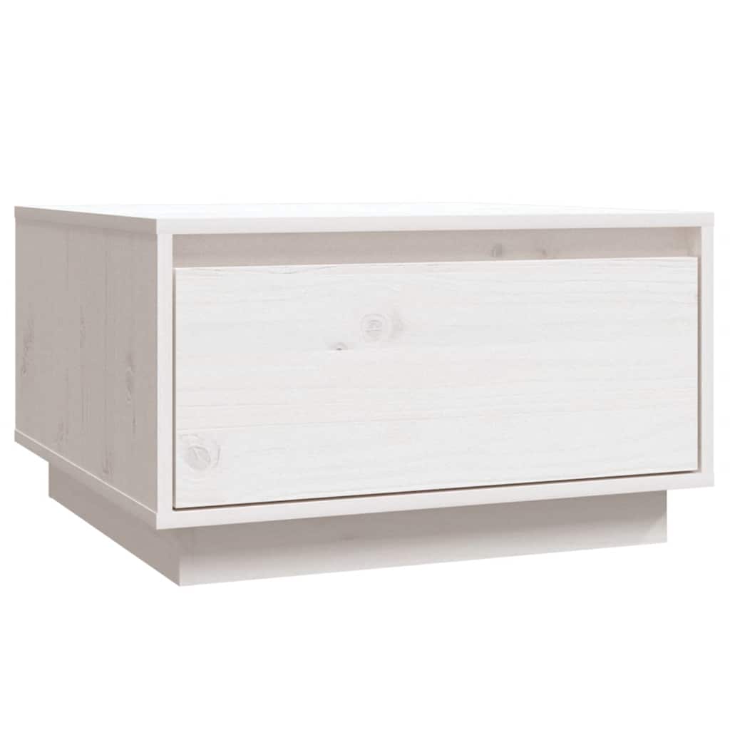 vidaXL Stolik kawowy, biały, 55x56x32 cm, lite drewno sosnowe