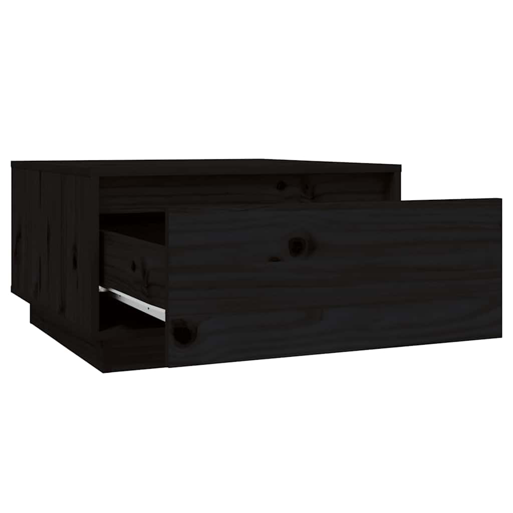 vidaXL Stolik kawowy, czarny, 55x56x32 cm, lite drewno sosnowe