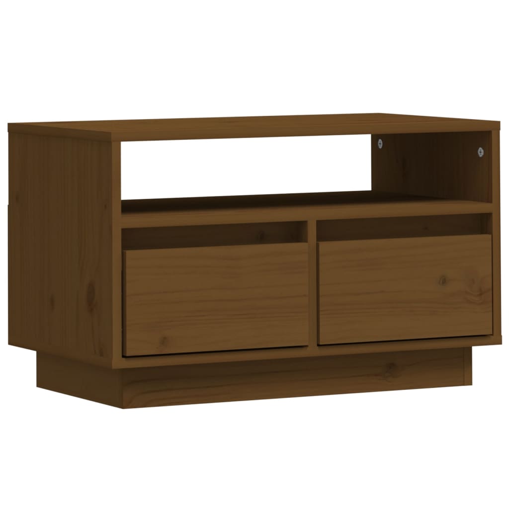 vidaXL Szafka pod TV, miodowy brąz, 60x35x37 cm, lite drewno sosnowe