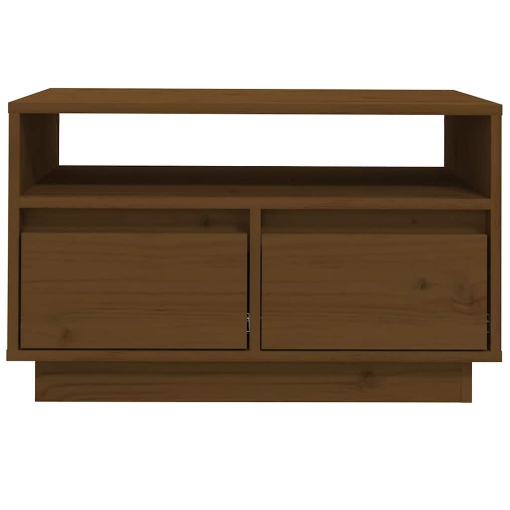 vidaXL Szafka pod TV, miodowy brąz, 60x35x37 cm, lite drewno sosnowe