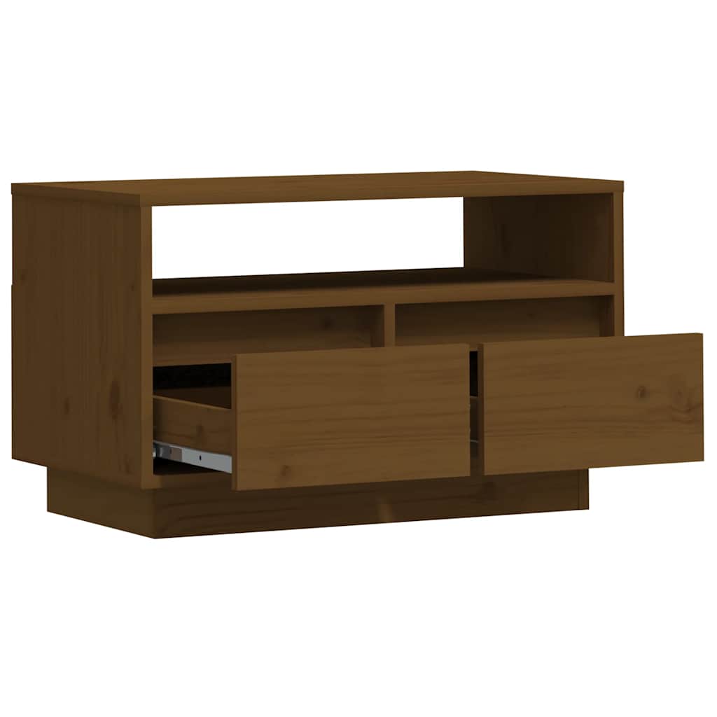 vidaXL Szafka pod TV, miodowy brąz, 60x35x37 cm, lite drewno sosnowe