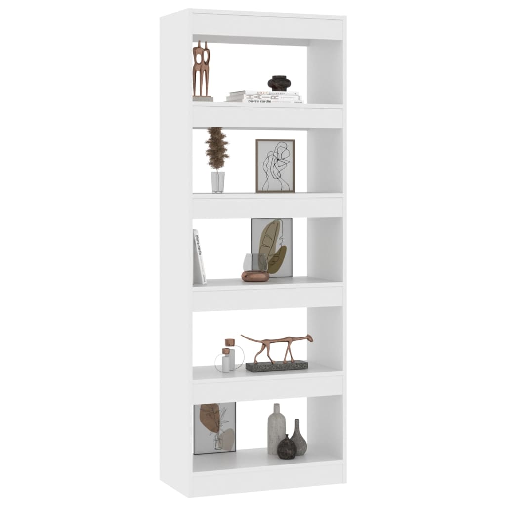 vidaXL Regał na książki, biały, 60x30x166 cm, materiał drewnopochodny