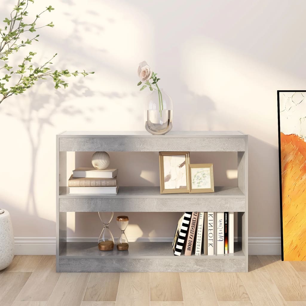 vidaXL Regał na książki/przegroda, szarość betonu, 100x30x72 cm