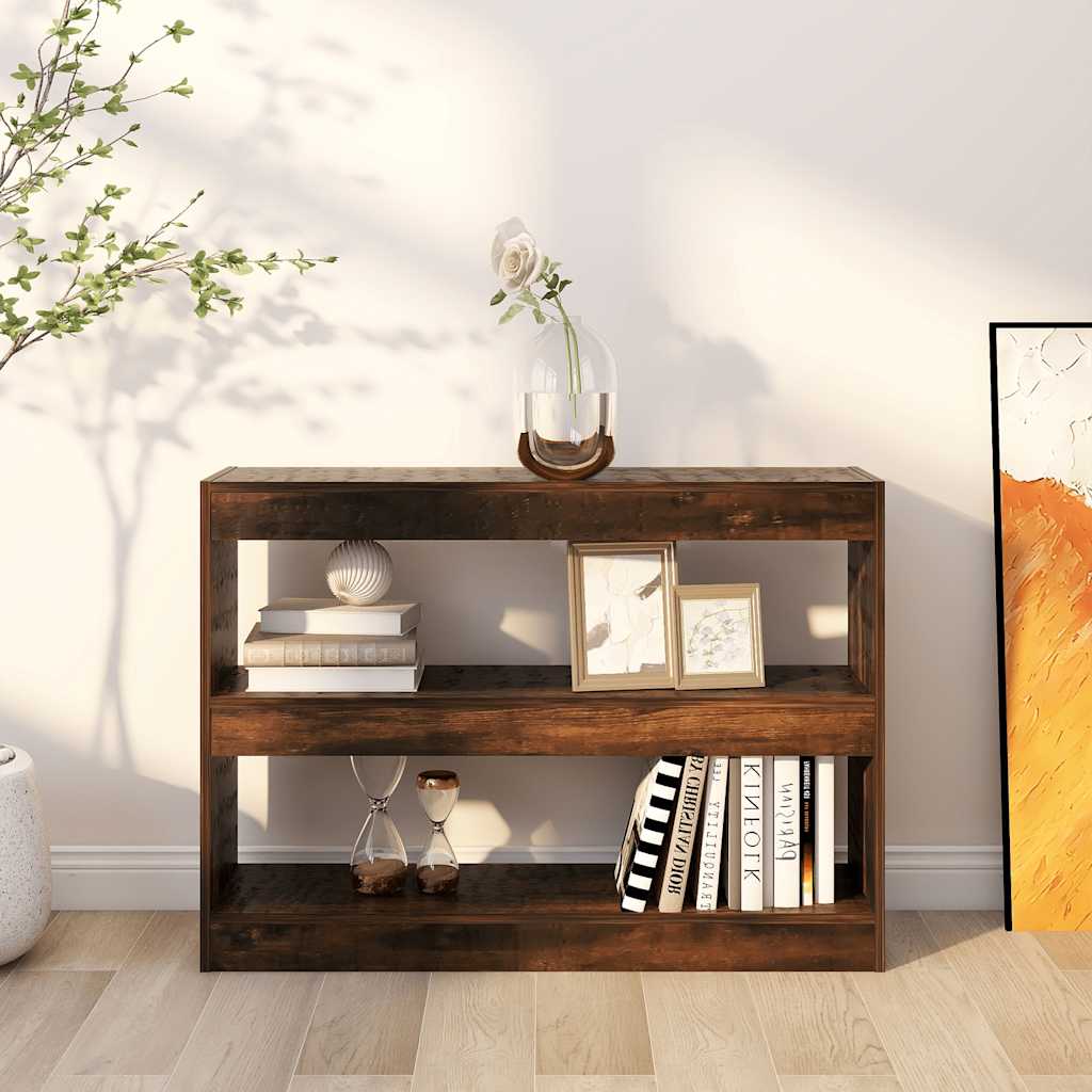 vidaXL Regał na książki/przegroda, przydymiony dąb, 100x30x72 cm