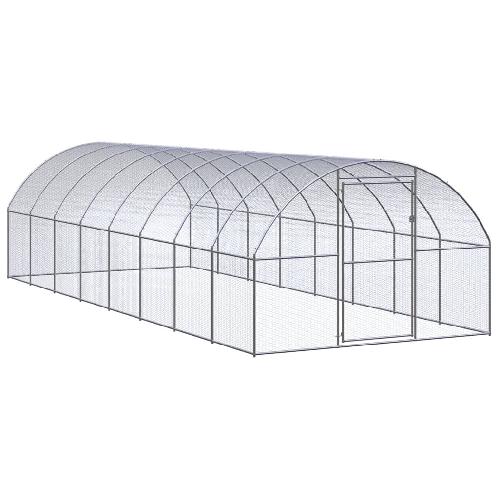 vidaXL Klatka zewnętrzna dla kurcząt, 3x8x2 m, stal galwanizowana