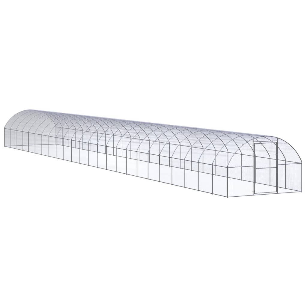 vidaXL Klatka zewnętrzna dla kurcząt, 3x24x2 m, stal galwanizowana