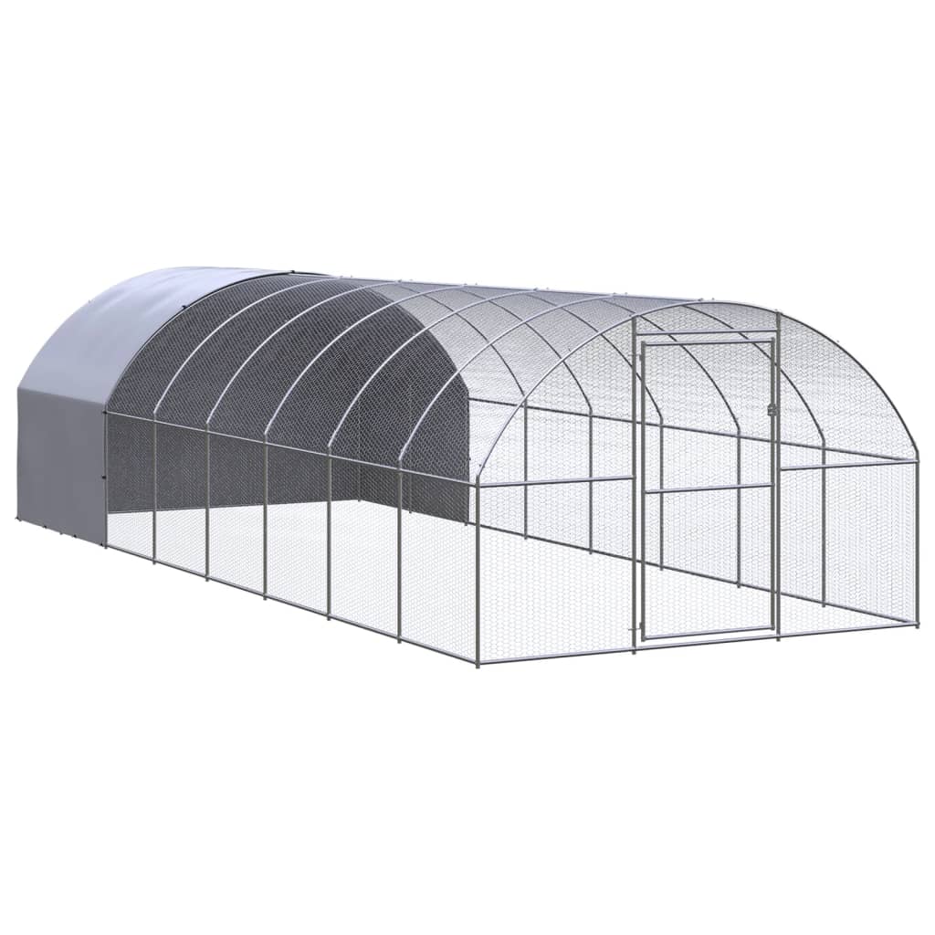 vidaXL Klatka zewnętrzna dla kurcząt, 3x8x2 m, stal galwanizowana