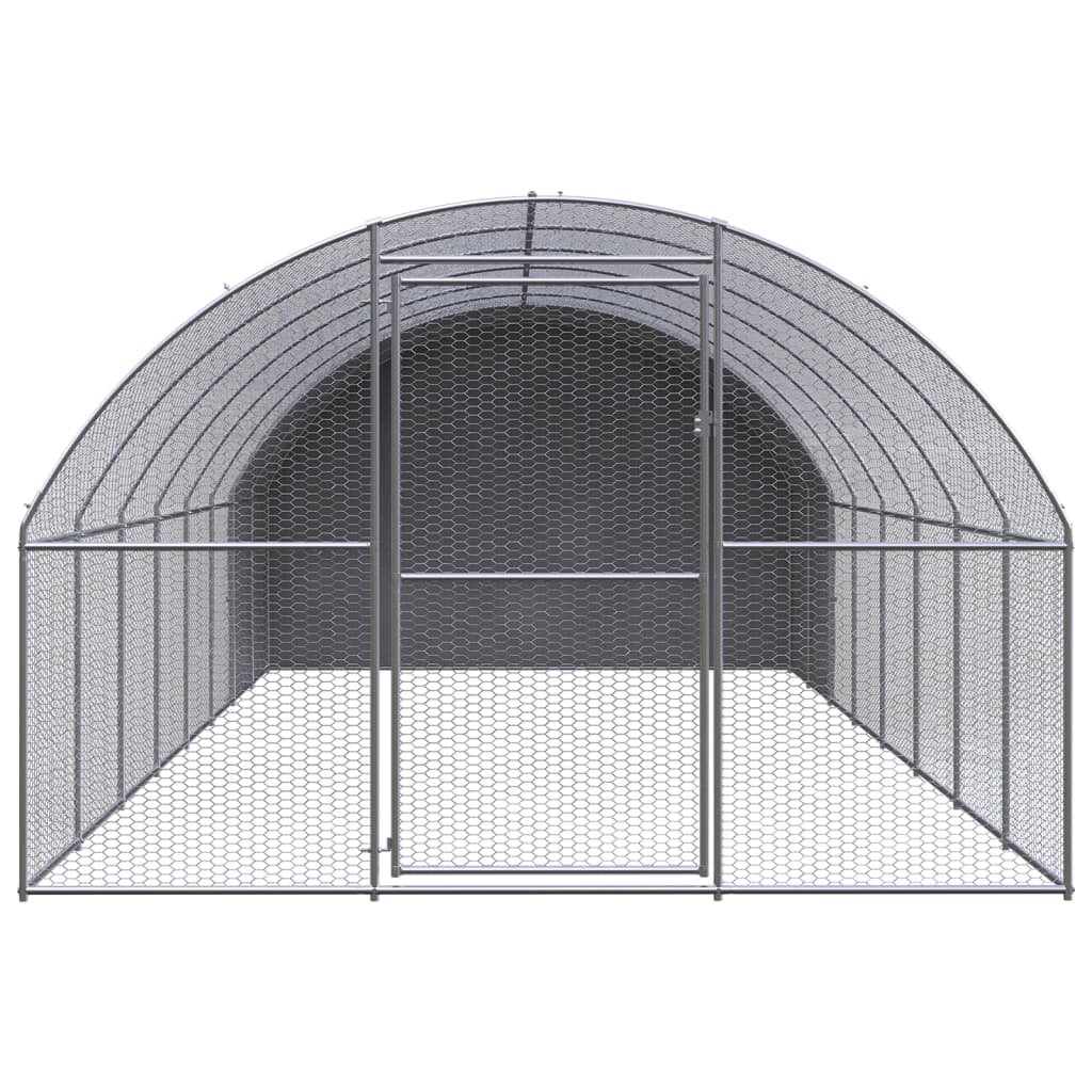 vidaXL Klatka zewnętrzna dla kurcząt, 3x8x2 m, stal galwanizowana