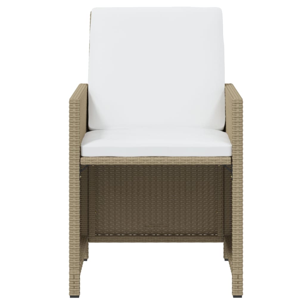 vidaXL 13-cz. zestaw mebli ogrodowych z poduszkami, polirattan, beżowy