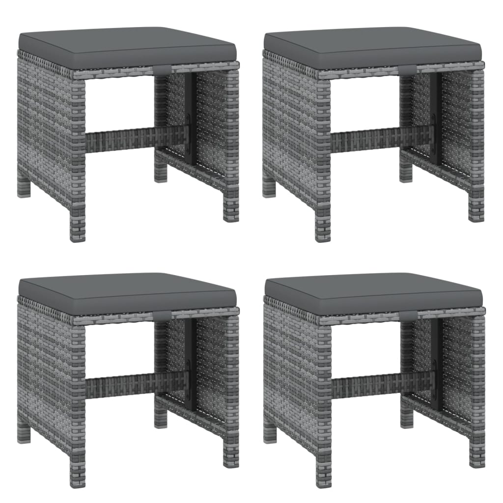 vidaXL 19-cz. zestaw mebli ogrodowych z poduszkami, polirattan, szary