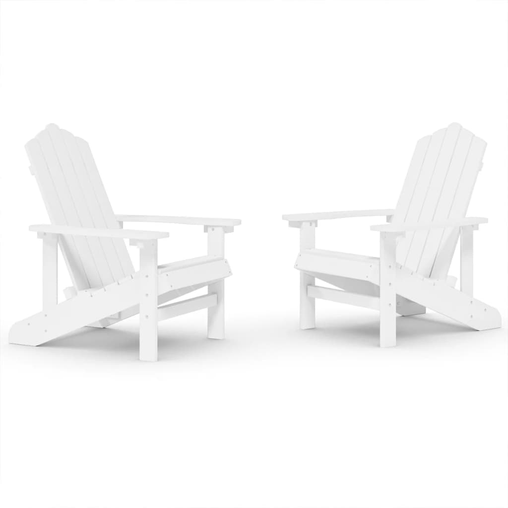 vidaXL Krzesła ogrodowe Adirondack, 2 szt., HDPE, białe