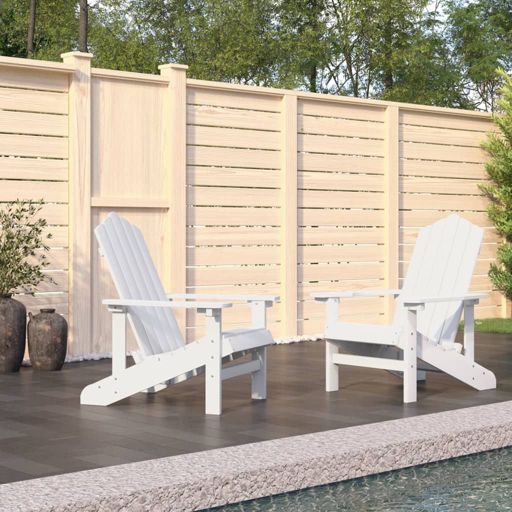 vidaXL Krzesła ogrodowe Adirondack, 2 szt., HDPE, białe