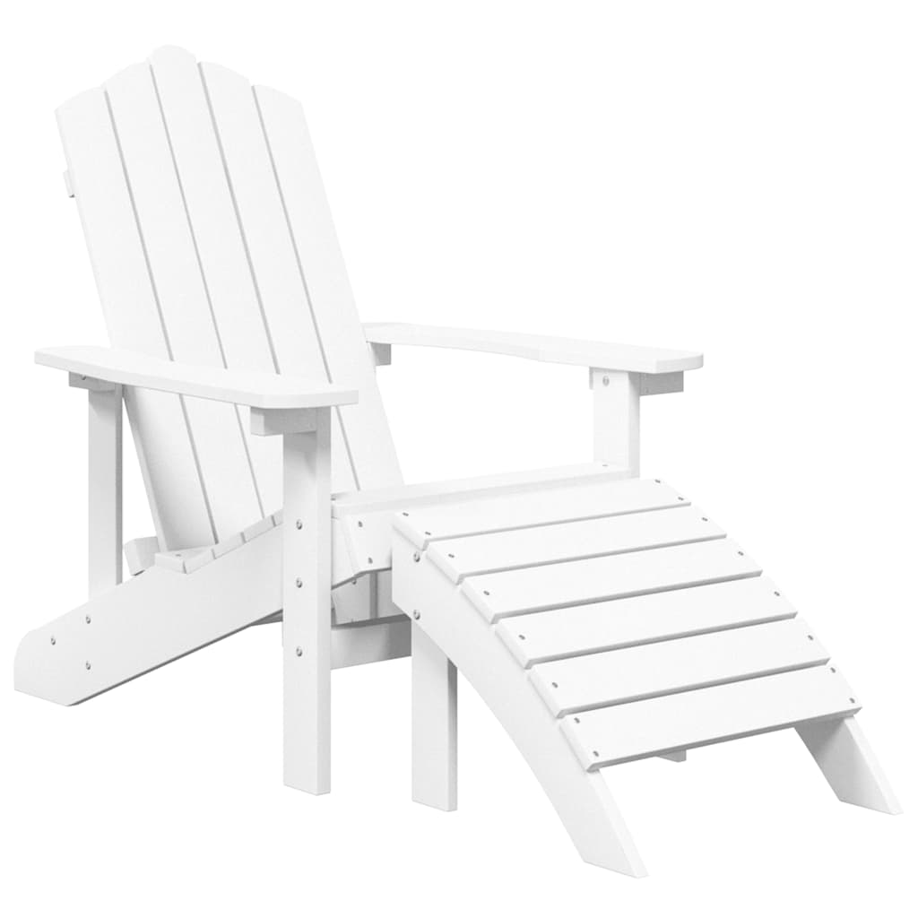 vidaXL Krzesła ogrodowe Adirondack z podnóżkami, 2 szt., HDPE, białe