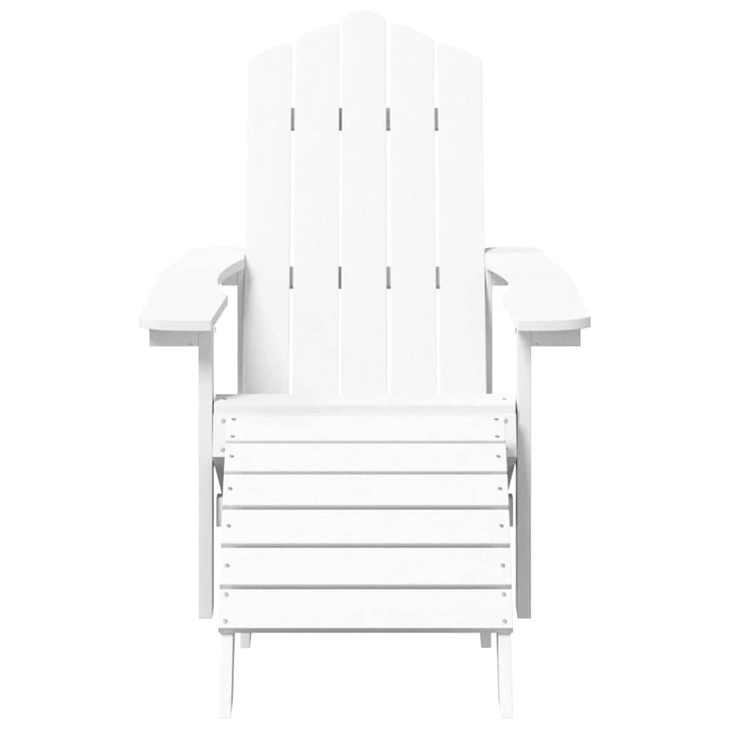vidaXL Krzesła ogrodowe Adirondack z podnóżkami, 2 szt., HDPE, białe