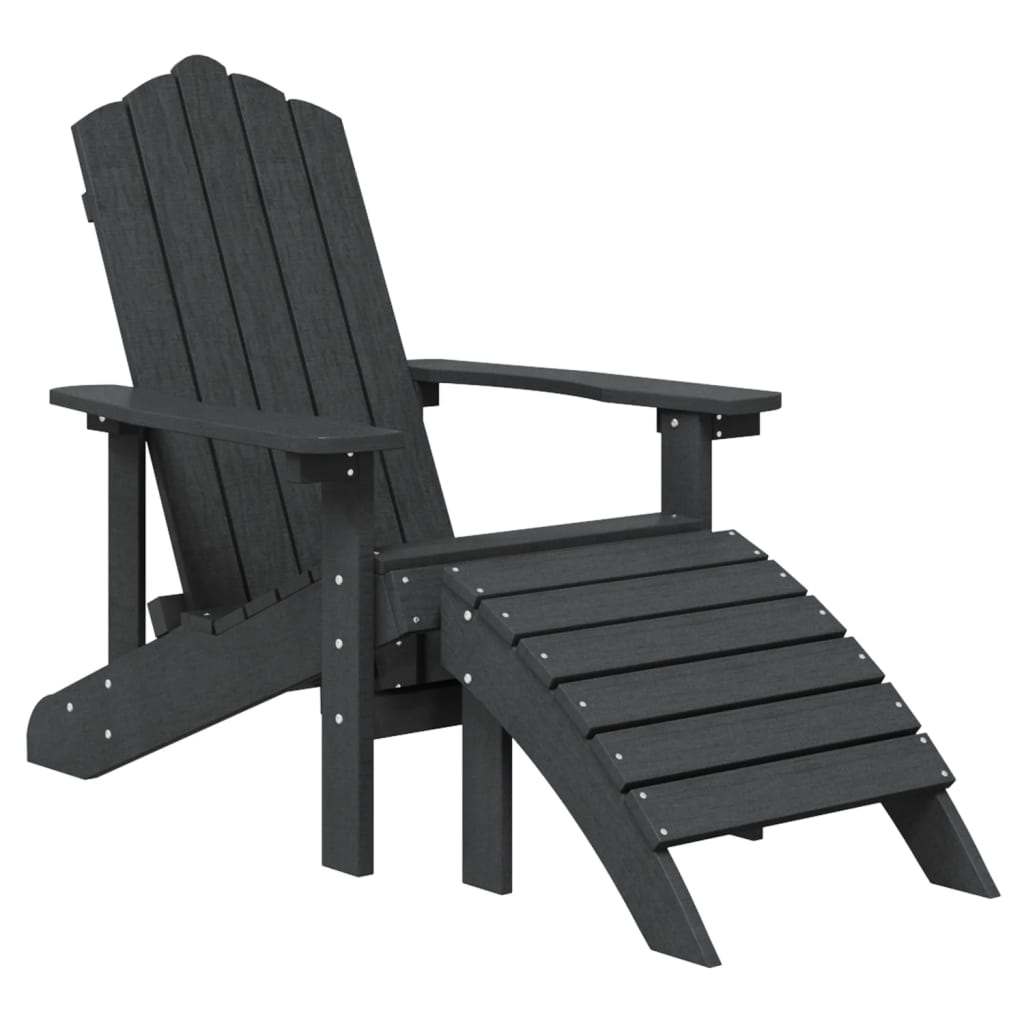 vidaXL Krzesła ogrodowe Adirondack z podnóżkami, 2 szt, HDPE, antracyt