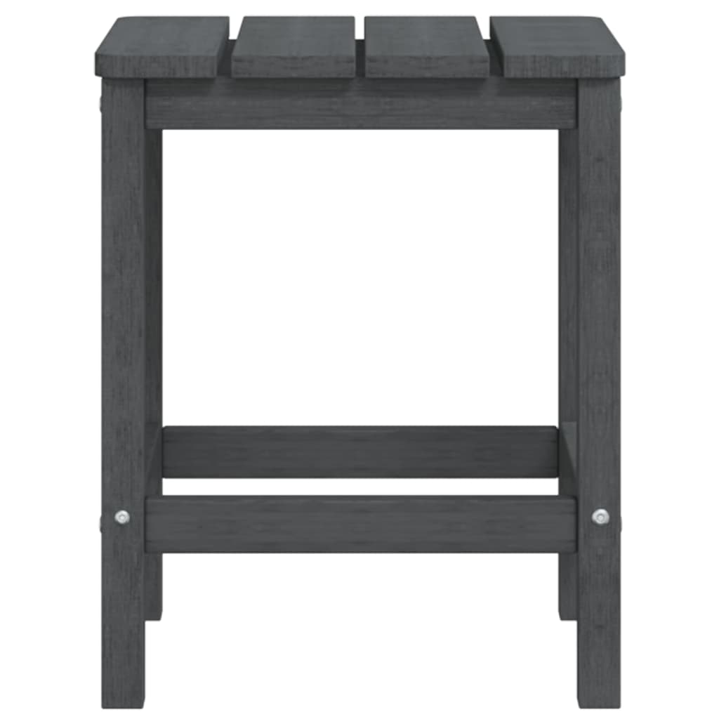 vidaXL Krzesła Adirondack z podnóżkami i stolikiem, HDPE, antracytowe