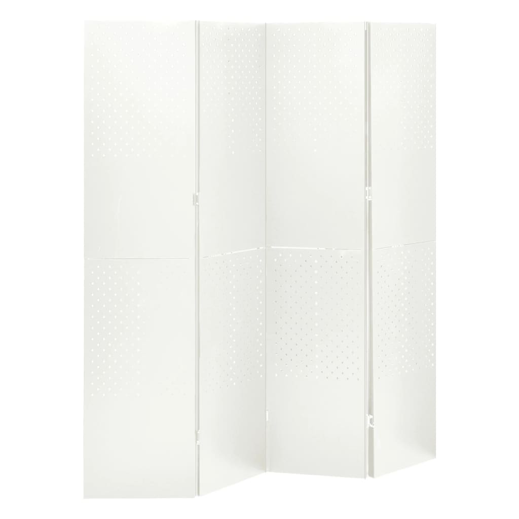 vidaXL Parawany 4-panelowe, 2 szt., białe, 160x180 cm, stalowe