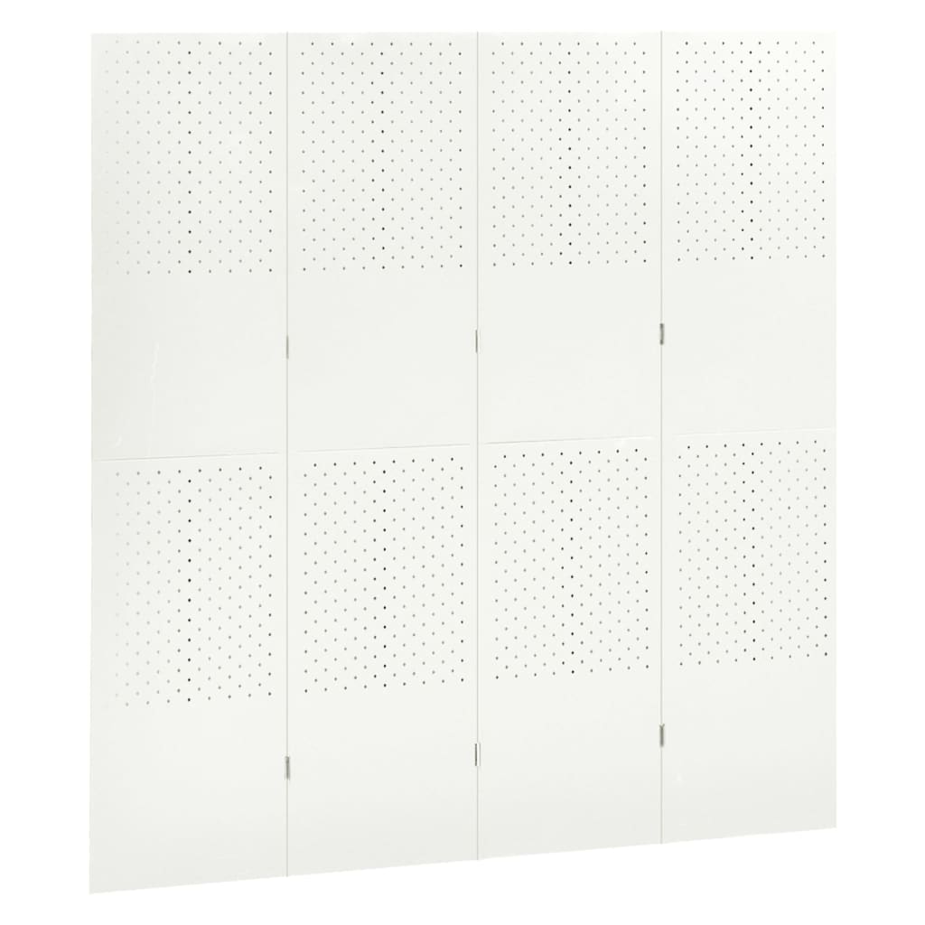 vidaXL Parawany 4-panelowe, 2 szt., białe, 160x180 cm, stalowe