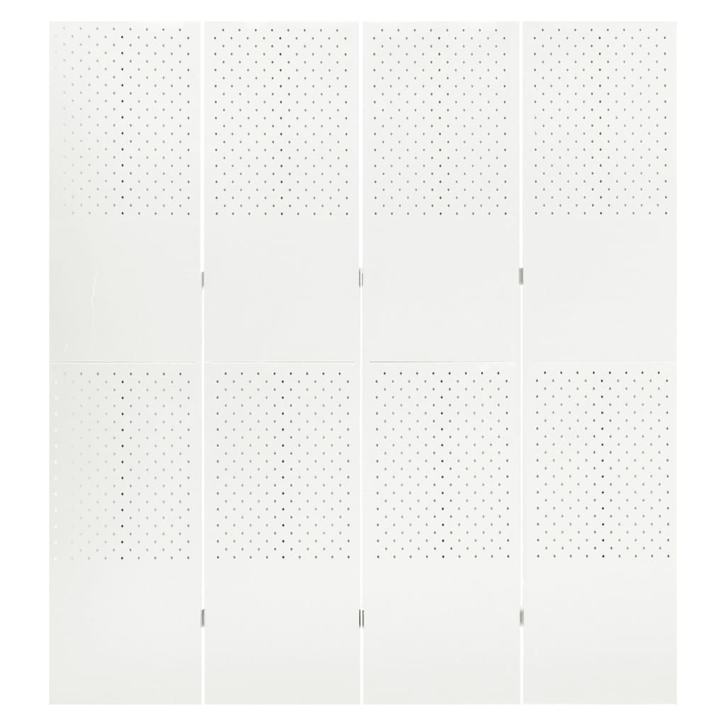 vidaXL Parawany 4-panelowe, 2 szt., białe, 160x180 cm, stalowe