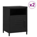 vidaXL Szafki nocne, 2 szt., czarne, 35x35x51 cm, stalowe