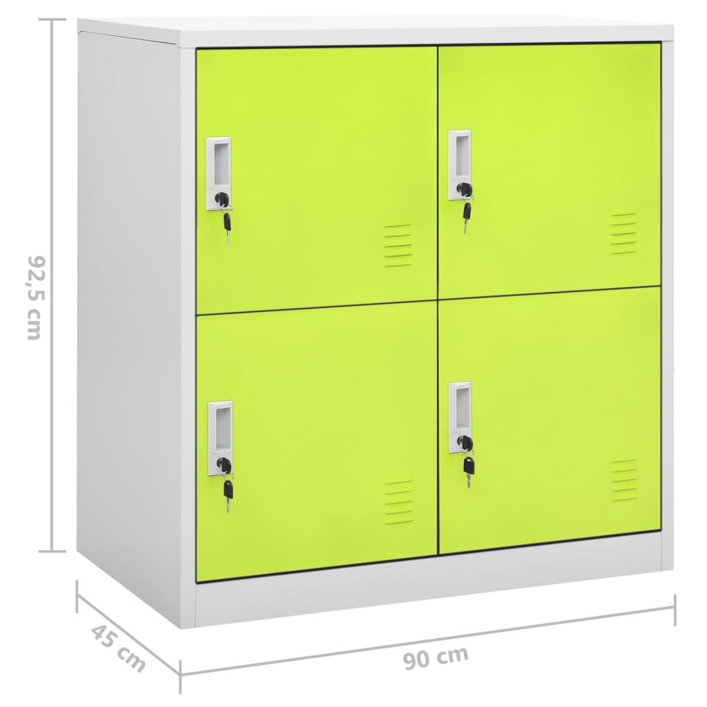 vidaXL Szafki zamykane, 2 szt., jasnoszaro-zielone, 90x45x92,5 cm