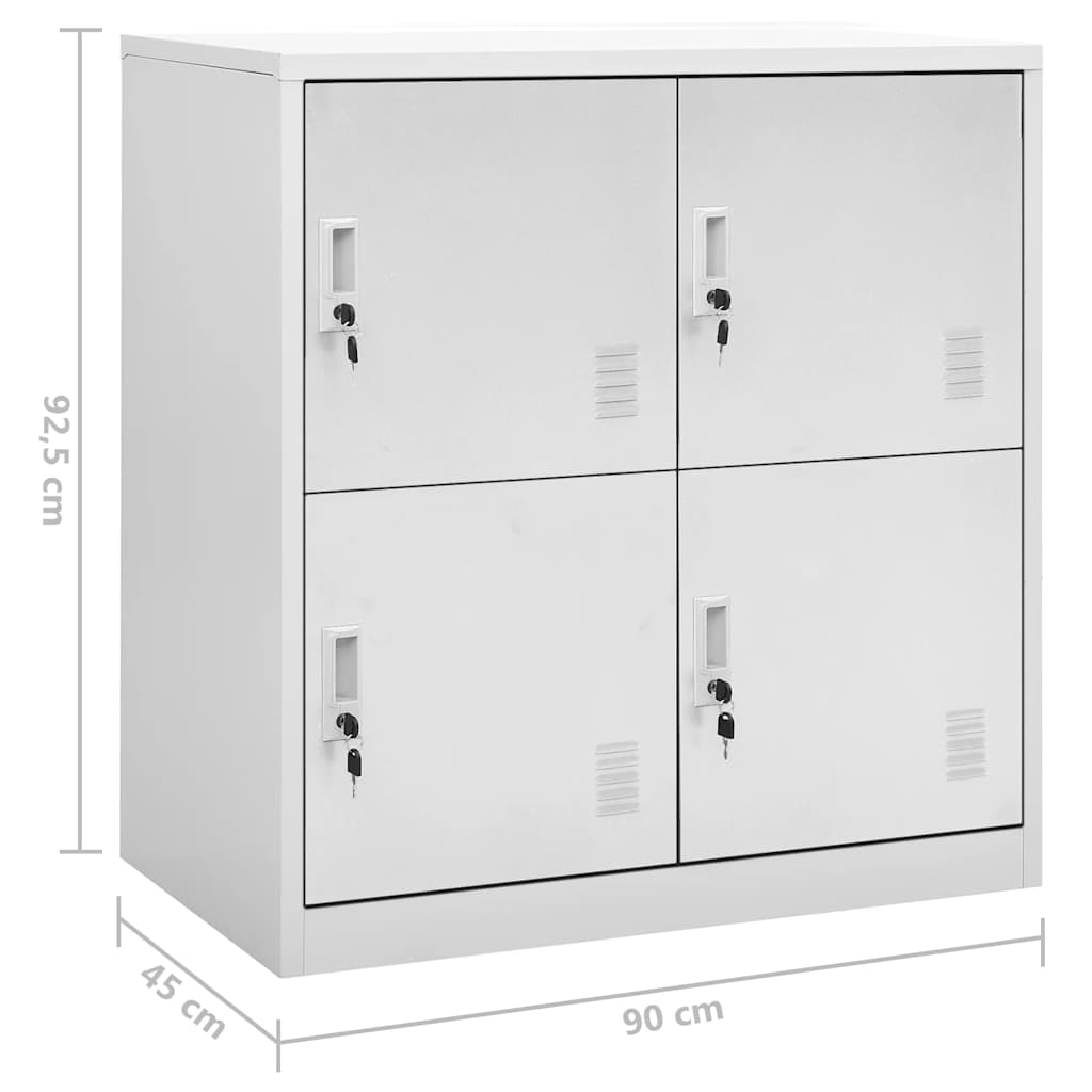 vidaXL Szafki zamykane, 5 szt., jasnoszare, 90x45x92,5 cm, stalowe