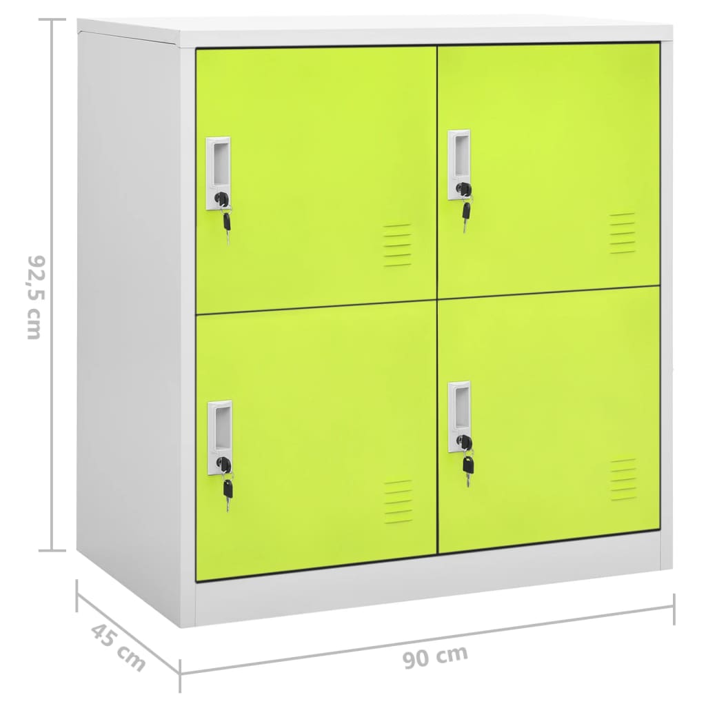 vidaXL Szafki zamykane, 5 szt., jasnoszaro-zielone, 90x45x92,5 cm