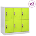 vidaXL Szafki zamykane, 2 szt., jasnoszaro-zielone, 90x45x92,5 cm