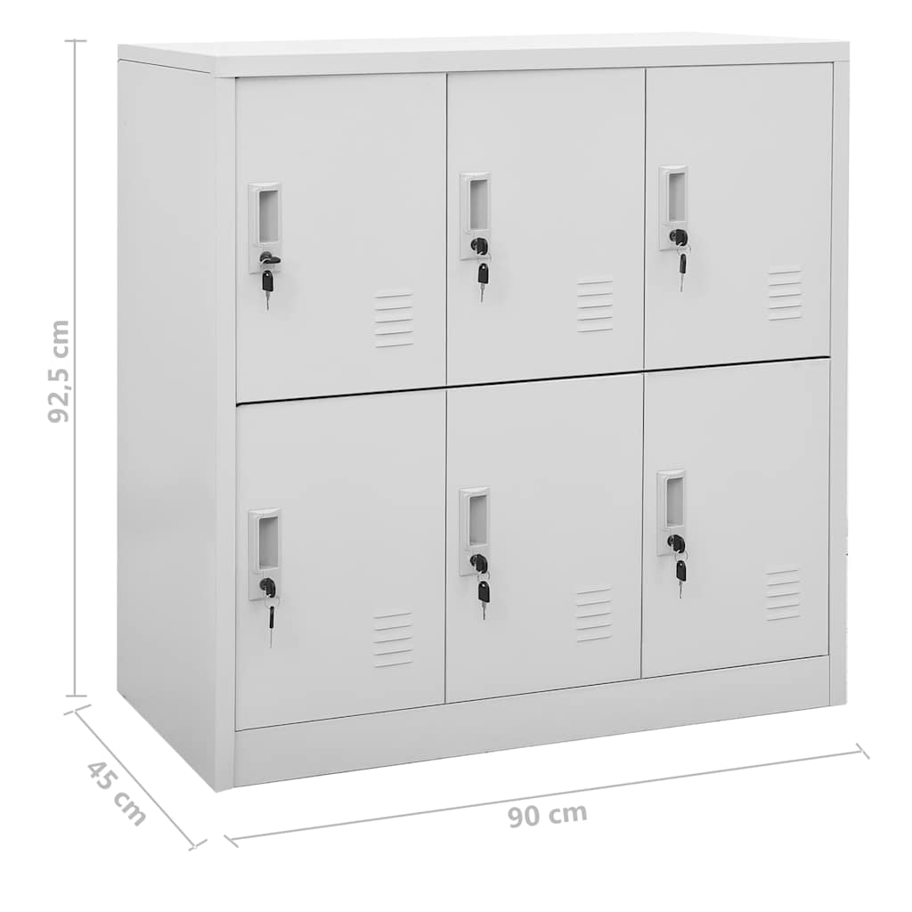 vidaXL Szafki zamykane, 5 szt., jasnoszare, 90x45x92,5 cm, stalowe