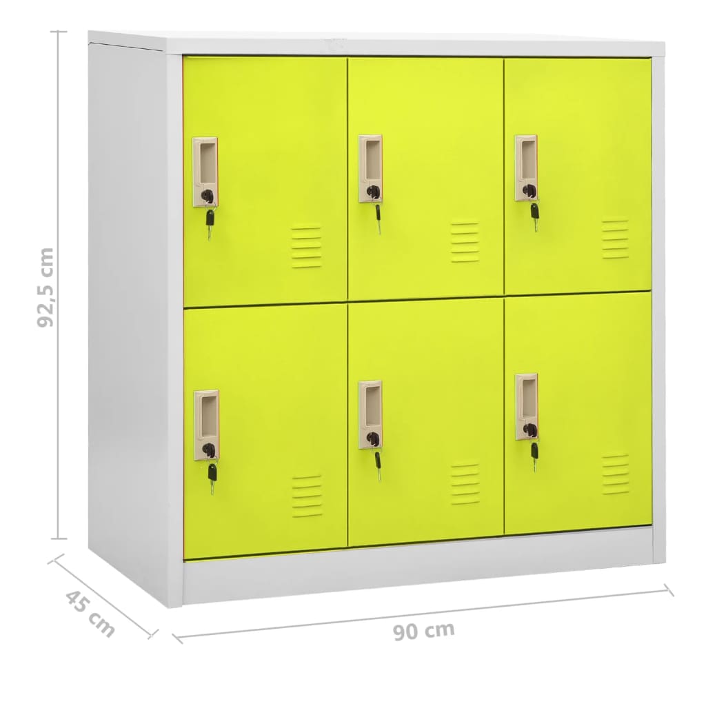 vidaXL Szafki zamykane, 5 szt., jasnoszaro-zielone, 90x45x92,5 cm