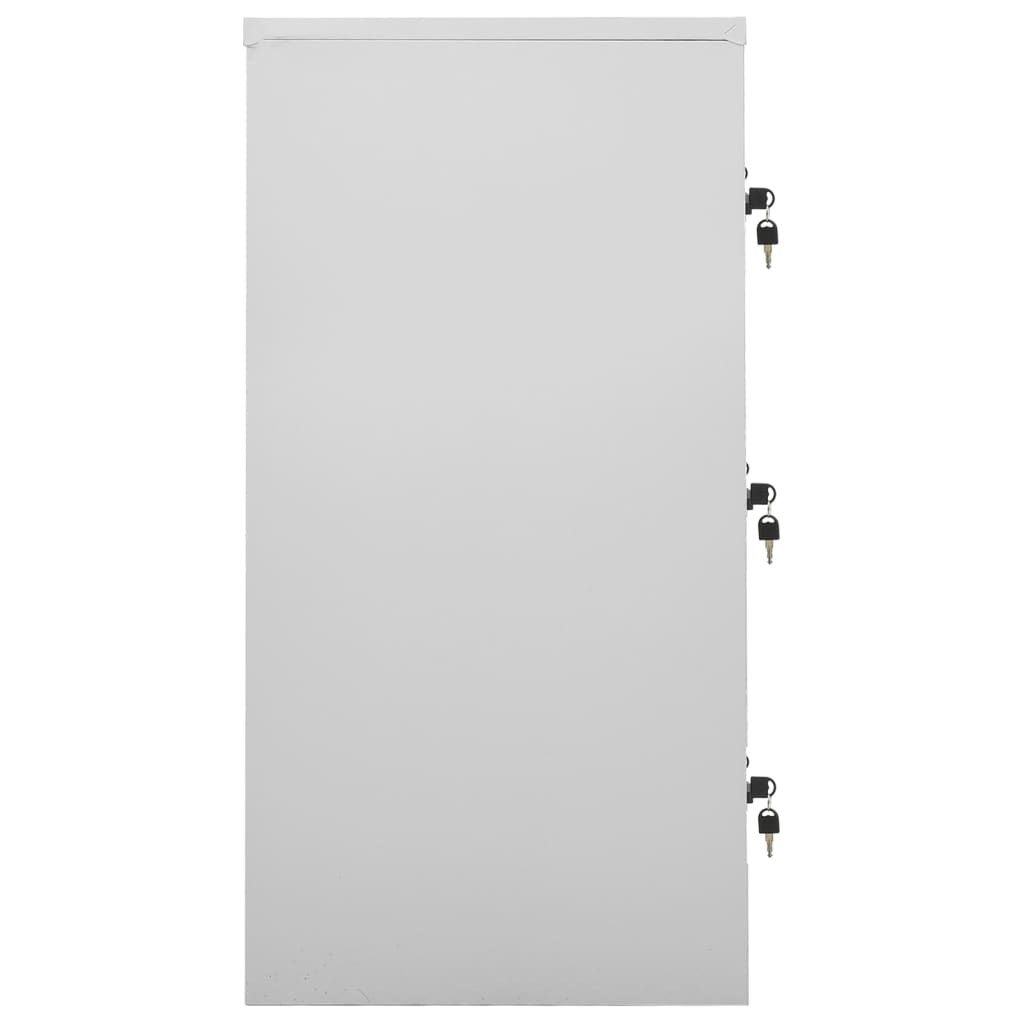 vidaXL Szafki zamykane, 2 szt., jasnoszare, 90x45x92,5 cm, stalowe