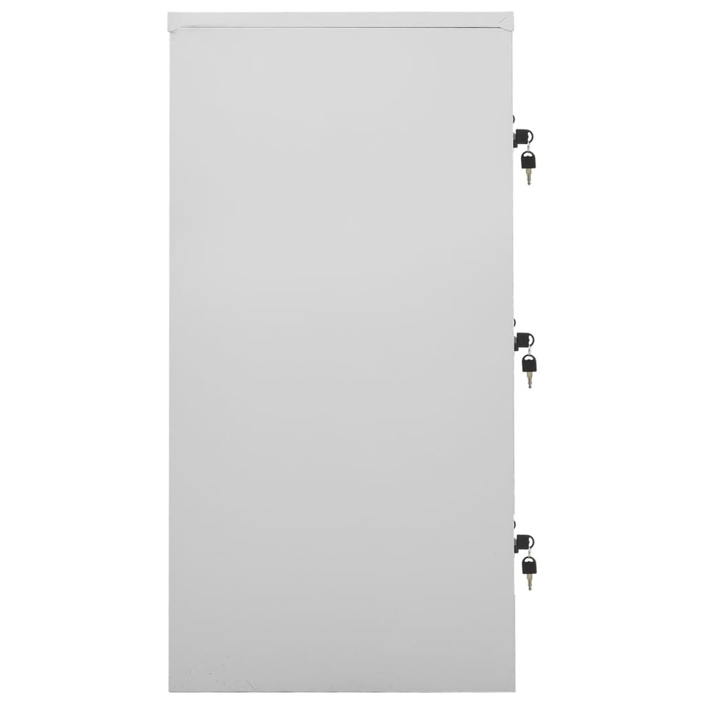 vidaXL Szafki zamykane, 2 szt., jasnoszaro-czerwone, 90x45x92,5 cm