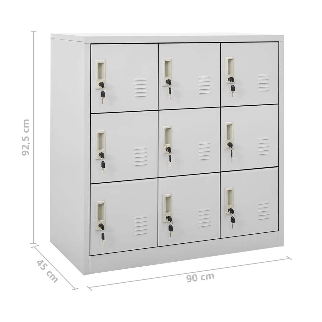 vidaXL Szafki zamykane, 5 szt., jasnoszare, 90x45x92,5 cm, stalowe