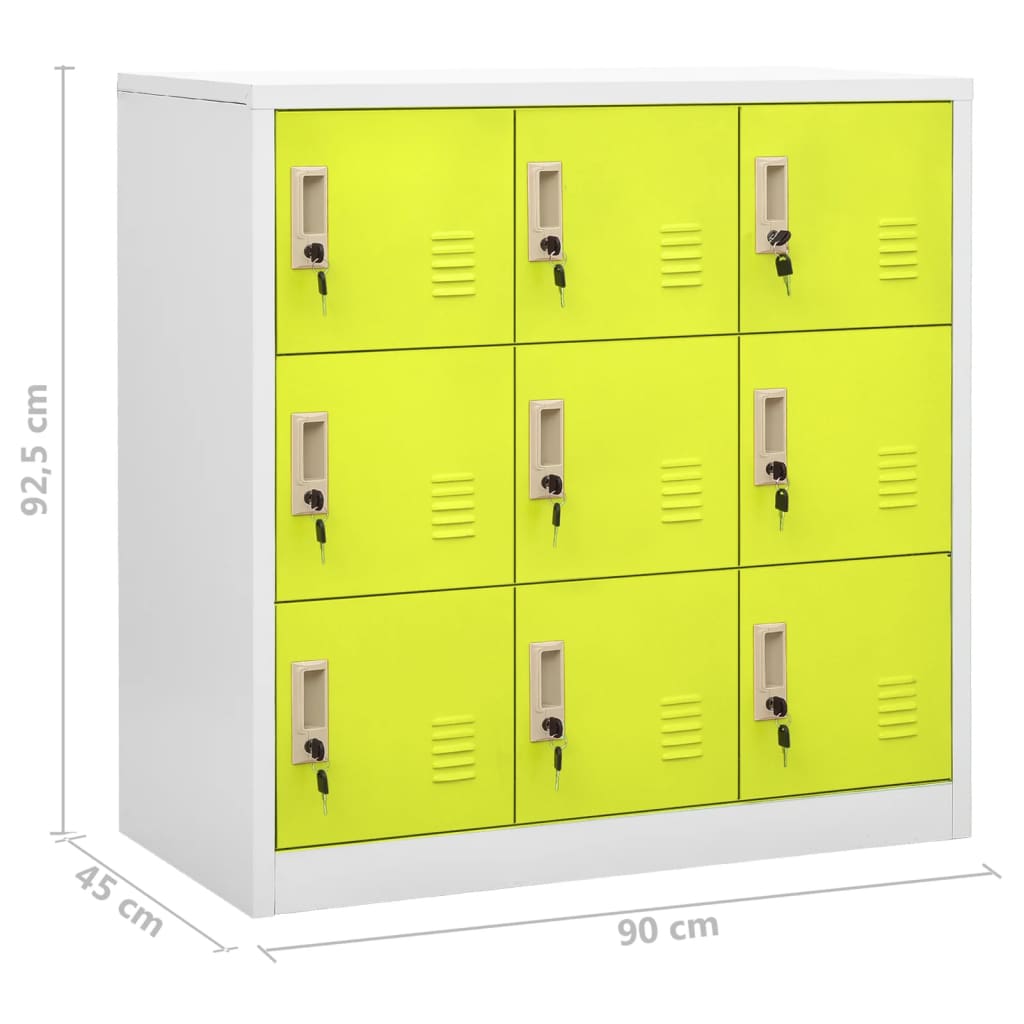 vidaXL Szafki zamykane, 5 szt., jasnoszaro-zielone, 90x45x92,5 cm