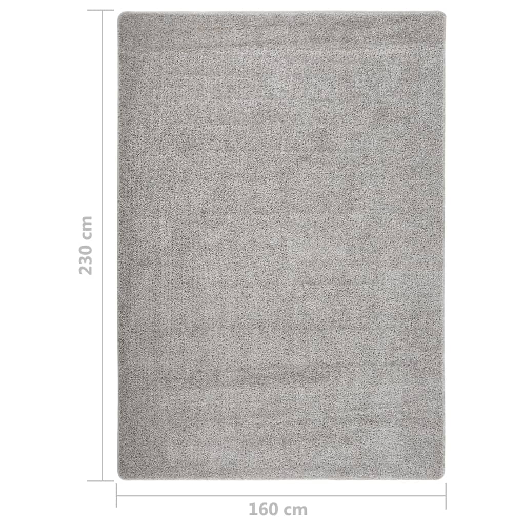 vidaXL Dywan shaggy, jasnoszary, 160x230 cm, antypoślizgowy