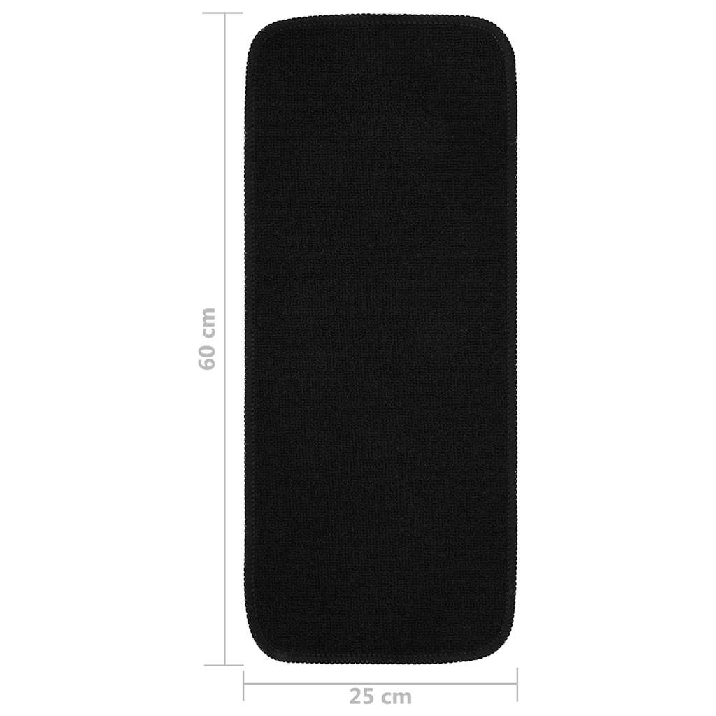 vidaXL Antypoślizgowe nakładki na schody, 15 szt., 60x25 cm, czarne