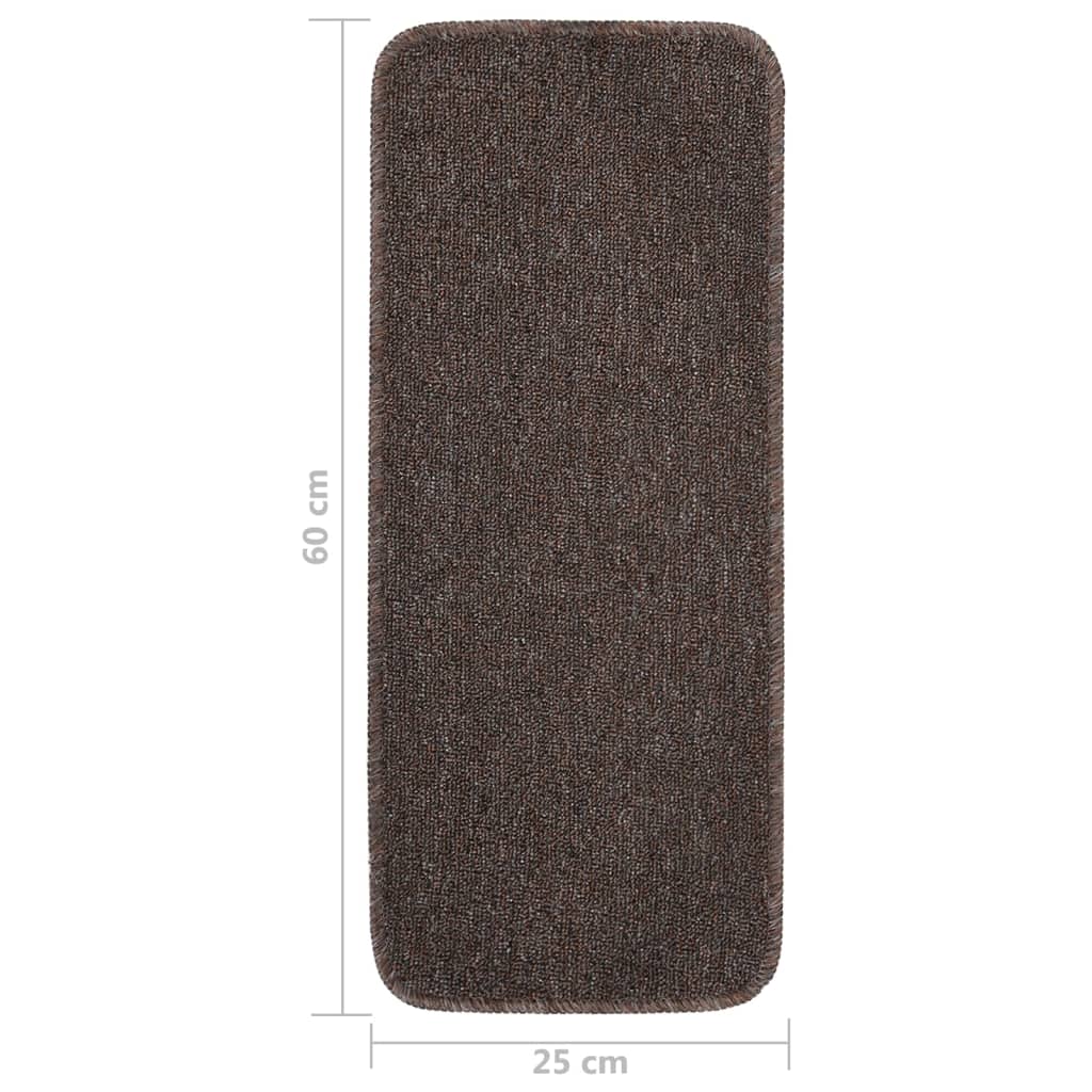vidaXL Antypoślizgowe nakładki na schody, 15 szt., 60x25 cm, brązowe