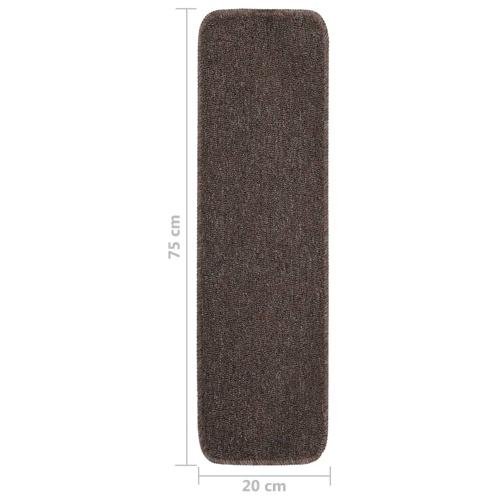 vidaXL Antypoślizgowe nakładki na schody, 15 szt., 75x20 cm, brązowe