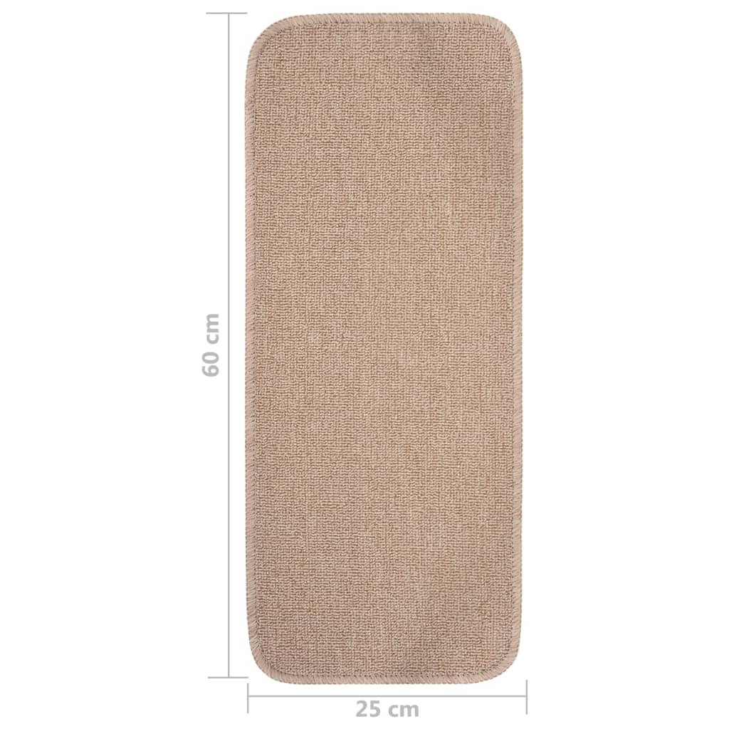 vidaXL Antypoślizgowe nakładki na schody, 15 szt., 60x25 cm, beżowe