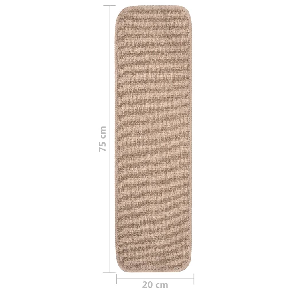 vidaXL Antypoślizgowe nakładki na schody, 15 szt., 75x20 cm, beżowe