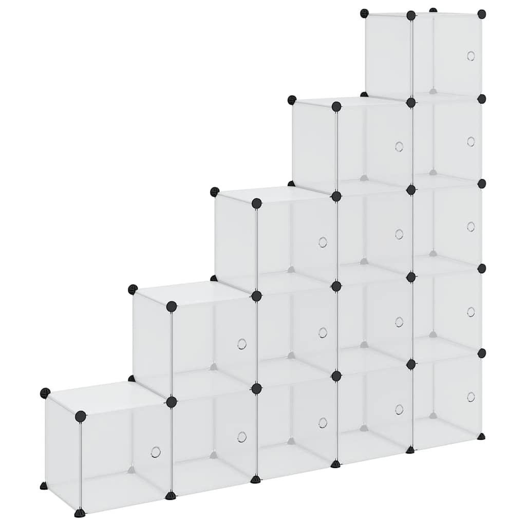 vidaXL Organizer do przechowywania kostek z 15 kostkami i drzwiczkami, przezroczysty PP