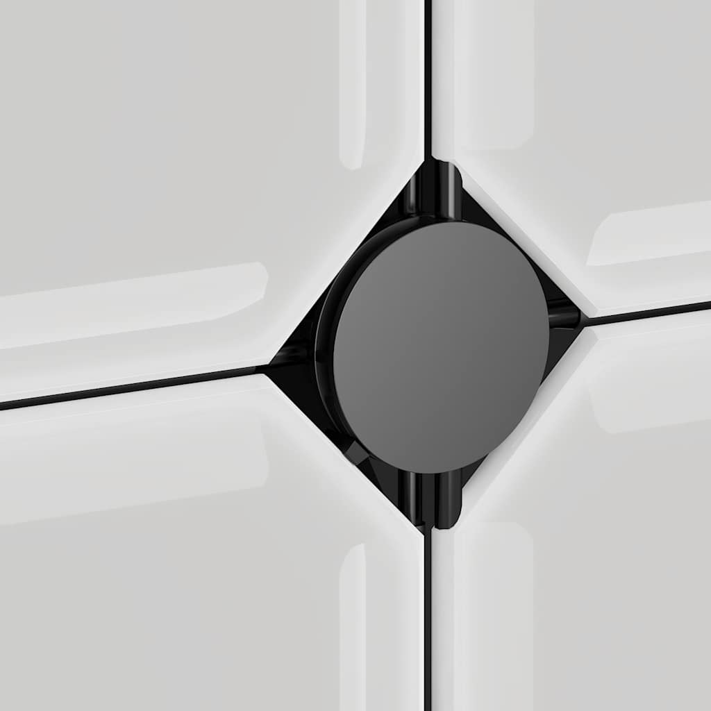 vidaXL Regał kostkowy z 15 przegrodami z drzwiczkami, czarny, PP