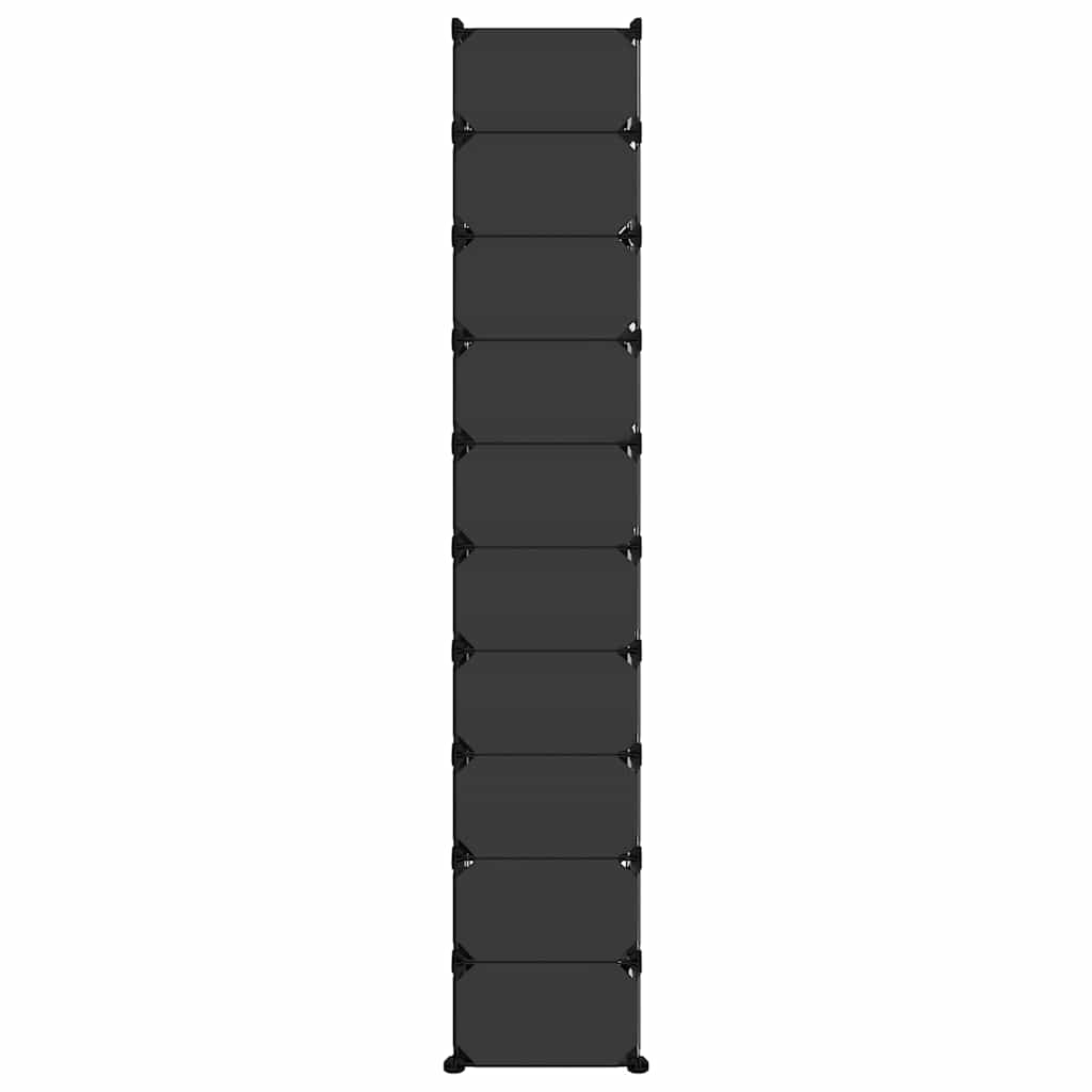 vidaXL Stojak na buty, czarny, 44x32x174 cm, PP