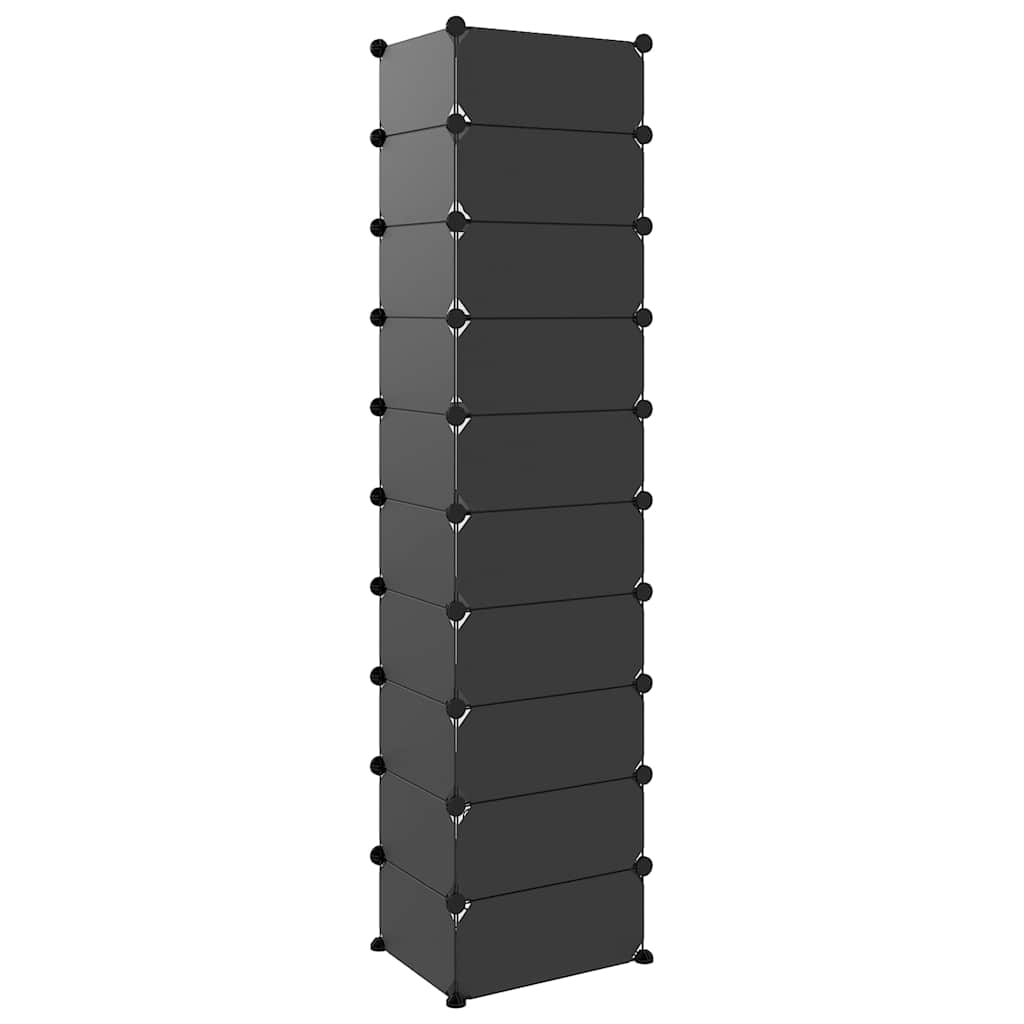 vidaXL Stojak na buty, czarny, 44x32x174 cm, PP