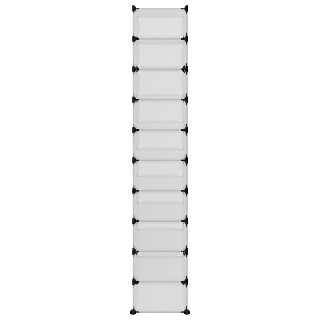 vidaXL Stojak na buty, przezroczysty, 44x32x174 cm, PP