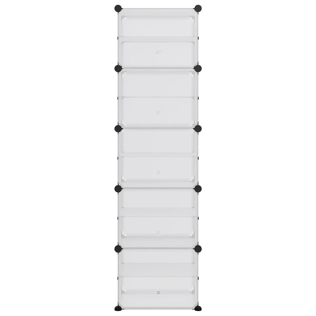 vidaXL Stojak na buty, przezroczysty, 44x31,5x153,5 cm, PP